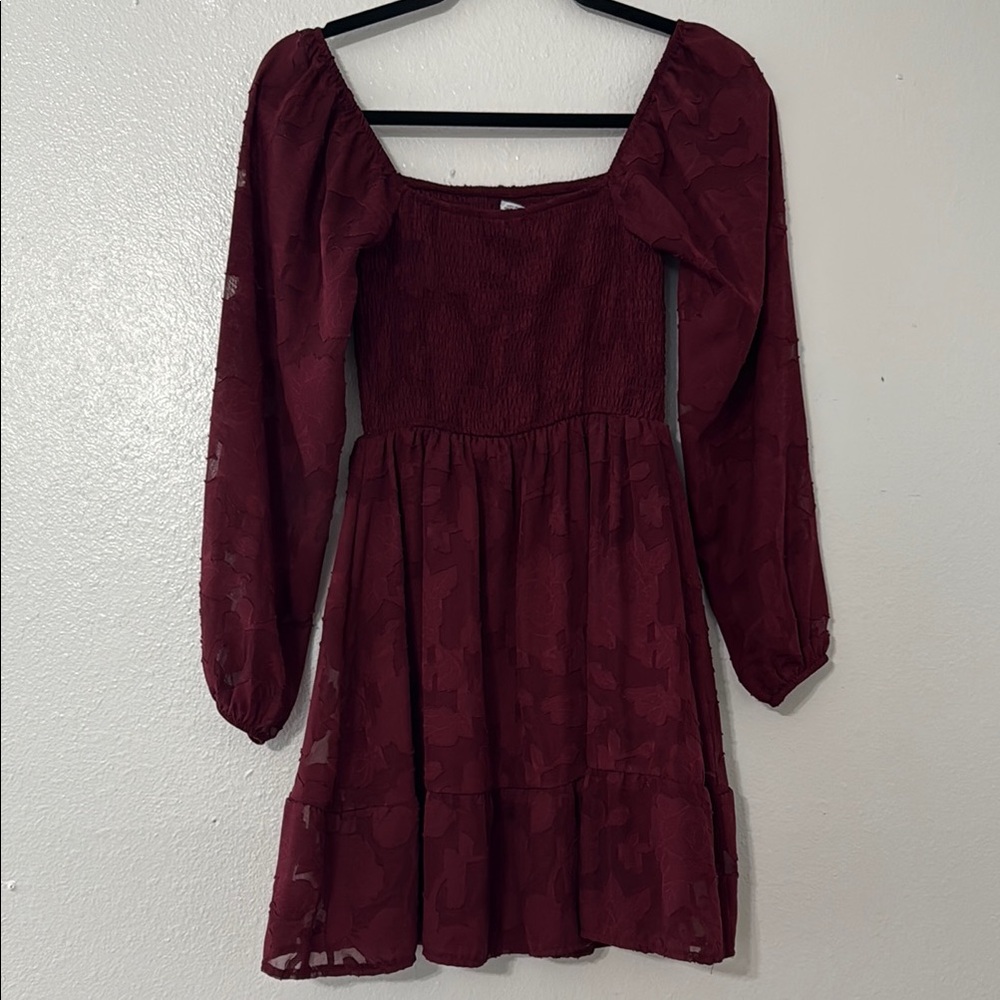 Rue21 Burgundy Long Sleeve Dress